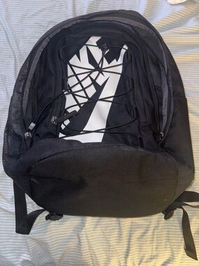 Nike Black Backpack with White Swoosh Accent